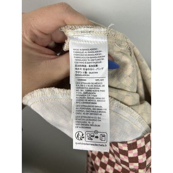 Levi’s Danny Mini Dress Checkered Geometric Pattern Size XS Cotton Retro 90’s Wm - Picture 6 of 11